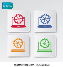 Laptop icons on buttons,clean vector