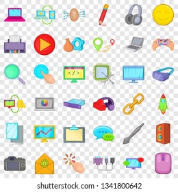 Laptop icons set. Cartoon style of 36 laptop vector icons for web for any design