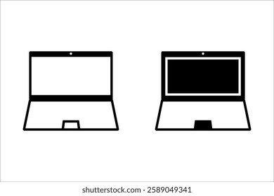 Laptop icons set. Computer notebook icons on white background