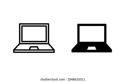 Laptop icons set. computer sign and symbol