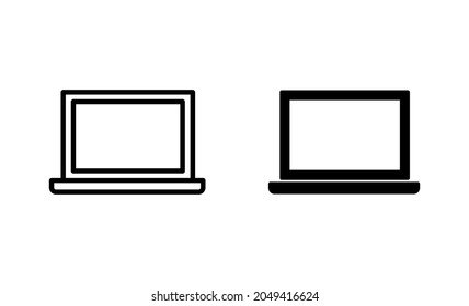 Laptop icons set. computer sign and symbol