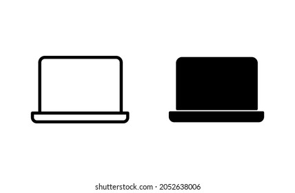 Laptop icons set. computer sign and symbol