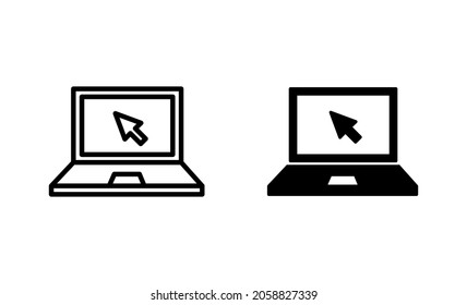 Laptop icons set. computer sign and symbol