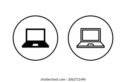 Laptop icons set. computer sign and symbol