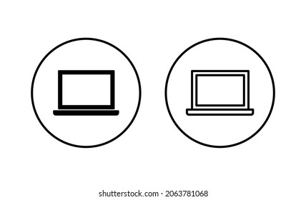 Laptop icons set. computer sign and symbol