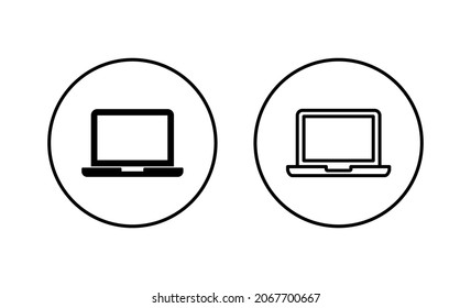 Juego de iconos de portátiles. símbolo y signo de equipo