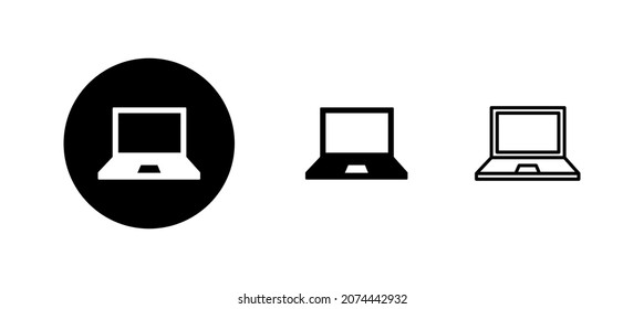Set für Laptop-Symbole. Computerzeichen und -zeichen
