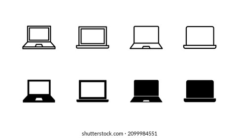 Juego de iconos de portátiles. símbolo y signo de equipo