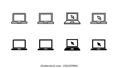 Laptop icons set. computer sign and symbol