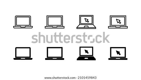 Laptop icons set.\
computer sign and\
symbol