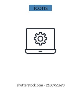 símbolo de iconos de portátiles elementos vectoriales para web infográfica