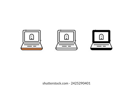 Laptop-Symbole Vektor-Strich-Illustration