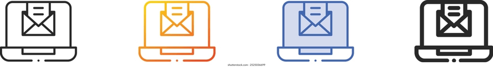 laptop icon.Thin Linear, Gradient, Blue Stroke and bold Style Design Isolated On White Background