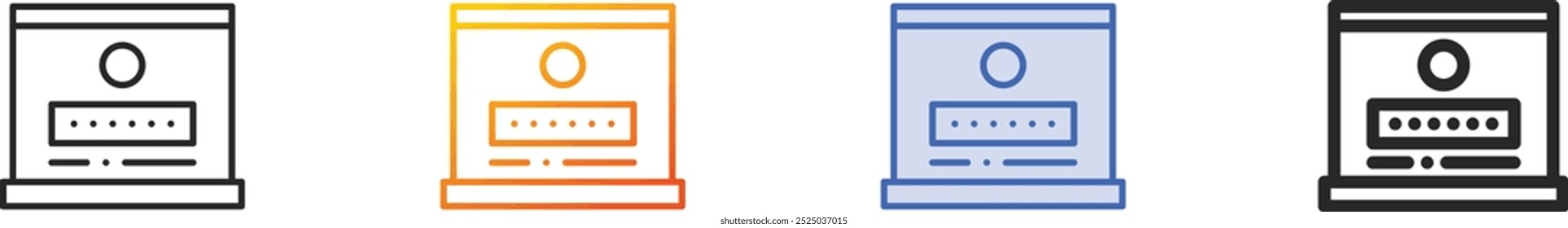 laptop icon.Thin Linear, Gradient, Blue Stroke and bold Style Design Isolated On White Background