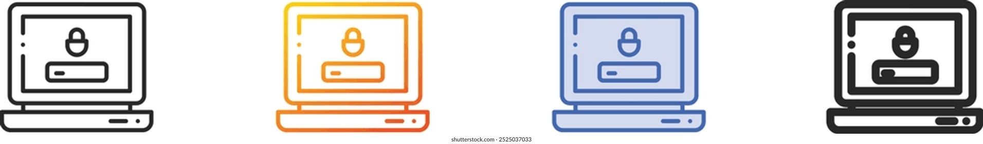 laptop icon.Thin Linear, Gradient, Blue Stroke and bold Style Design Isolated On White Background