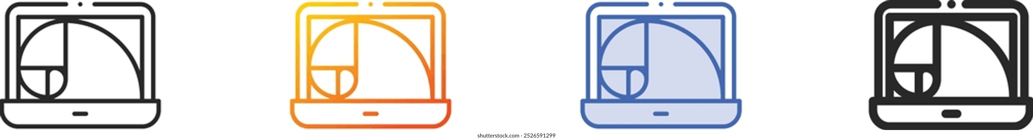 laptop icon.Thin Linear, Gradient, Blue Stroke and bold Style Design Isolated On White Background