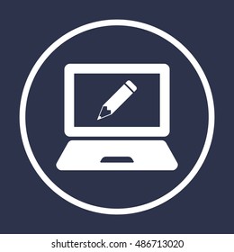 laptop  icon,vector. Flat design.