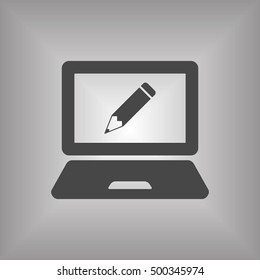 laptop  icon,vector. Flat design.
