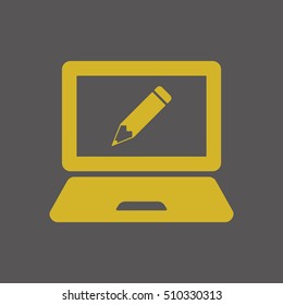 laptop  icon,vector. Flat design.