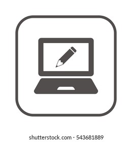laptop  icon,vector. Flat design.
