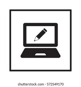 laptop  icon,vector. Flat design.
