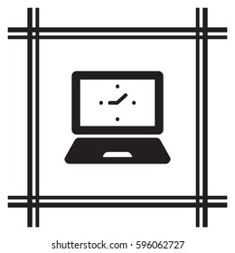 laptop  icon,vector. Flat design.
