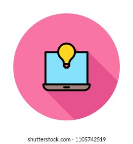 laptop idea bulb 