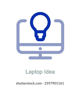 Laptop Idea and device icon concept
