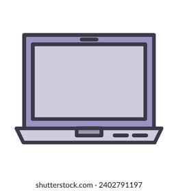 Laptop illustrated on white background
