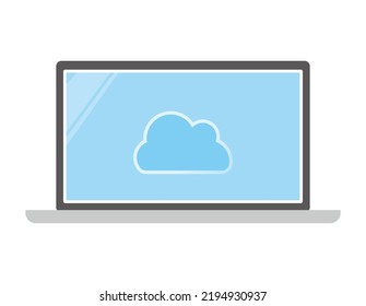 Laptop computer.　LCD screen.　Vector illustration.