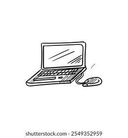 Ilustración del ordenador portátil que representa la Tecnología moderna y la conectividad digital