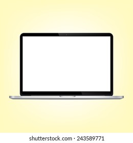 Laptop illustration. Vector. Simple design