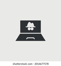 navegación de privacidad de iconos del vector del incógnito portátil