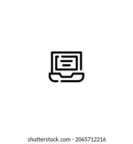 Laptop incomplete line art icon template
