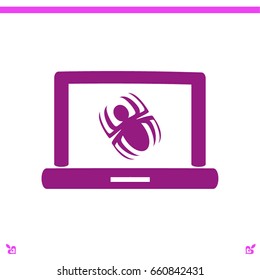 Laptop is infected by malware vector illustration