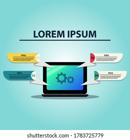 Laptop Infographic template vector illustration