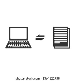 Laptop and information symbol.
