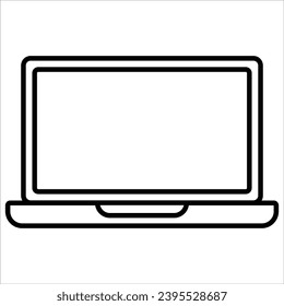 Portátil, diseño de iconos de línea de tecnología de la información