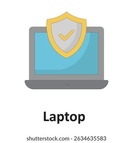 Seguro para portátil :Icono de Vector que puede modificarse o editarse fácilmente

