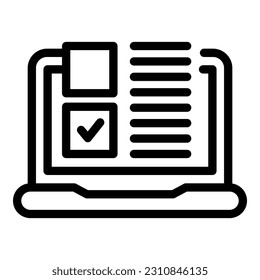 Laptop integrity icon outline vector. Core mission. Culture follow
