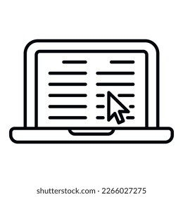 Laptop interaction icon outline vector. Business digital. Online team