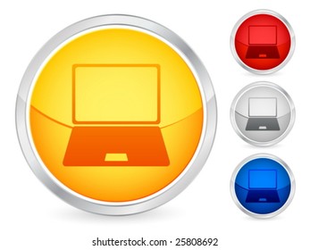 Laptop internet button set. Vector illustration.