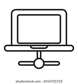 Laptop internet connection icon outline vector. Data digital network. Internet provider