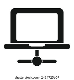 Laptop internet connection icon simple vector. Data digital network. Internet provider