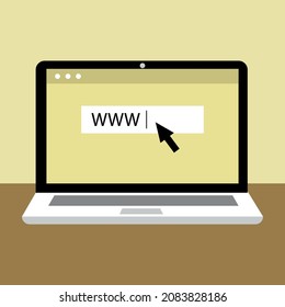 laptop with internet connection vector icon, isolated illustration. Technology design