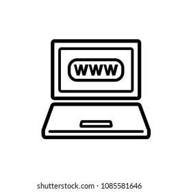 laptop - internet icon vector