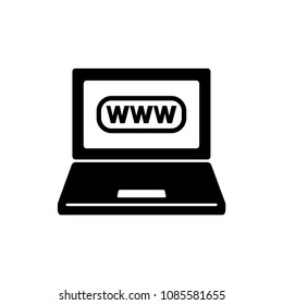 laptop - internet icon vector