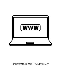 portátil - vector de icono de Internet