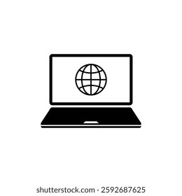 laptop - internet icon vector