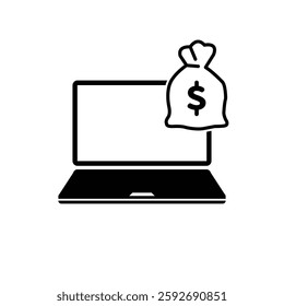 laptop - internet icon vector